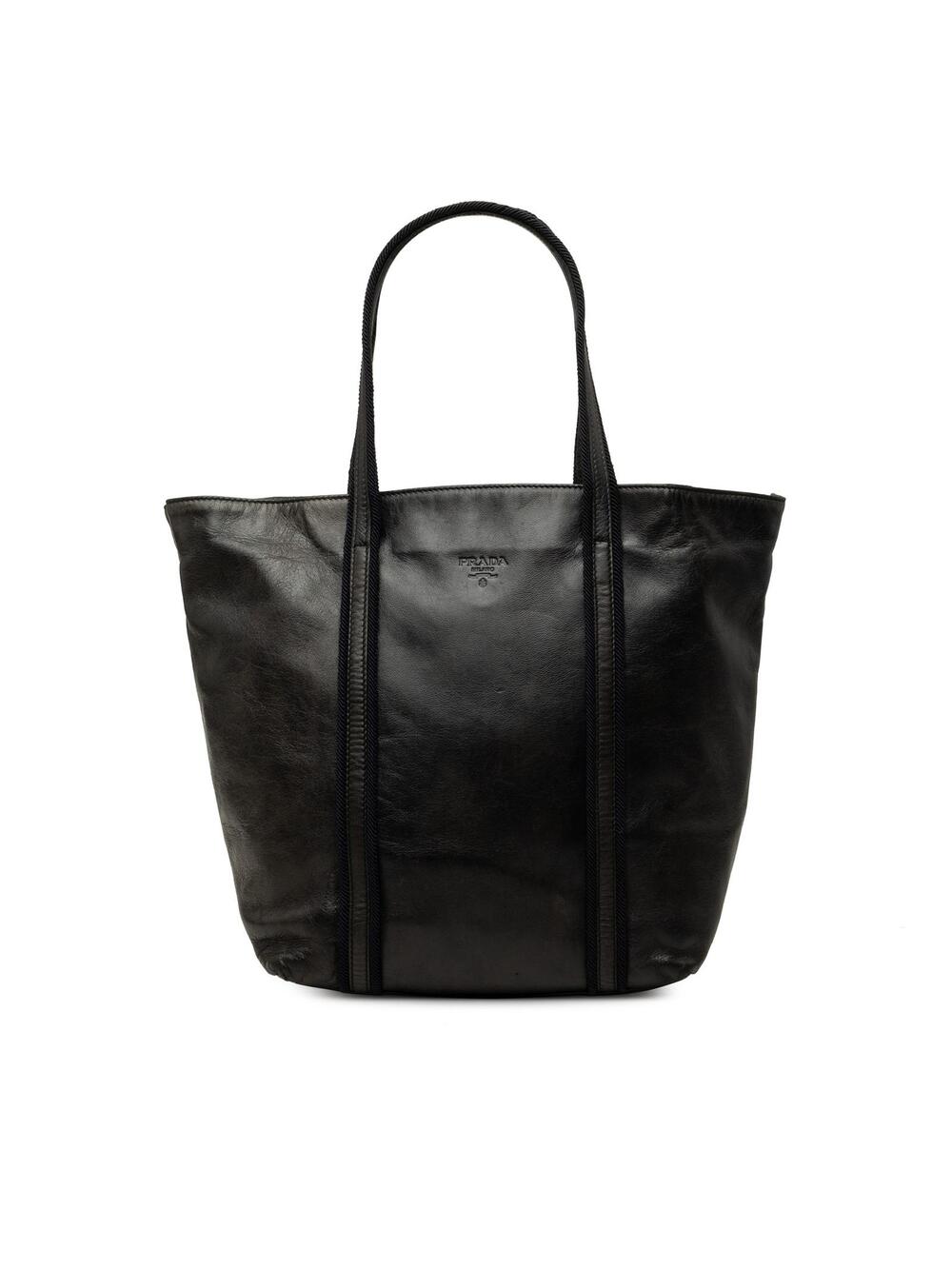Prada Soft Calf Tote Pre-Loved Black #347595P37B